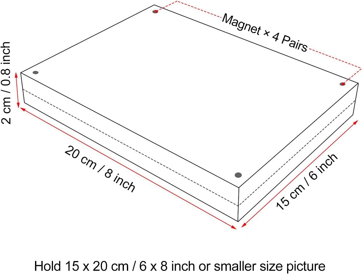 Boxalls 6x8 Inches Acrylic Picture Frame, Double Sided Clear Frameless Photo Frame with Magnetic Desktop Transparent - Image 2