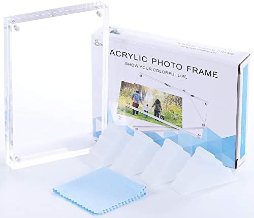 Boxalls 6x8 Inches Acrylic Picture Frame, Double Sided Clear Frameless Photo Frame with Magnetic Desktop Transparent - Image 7