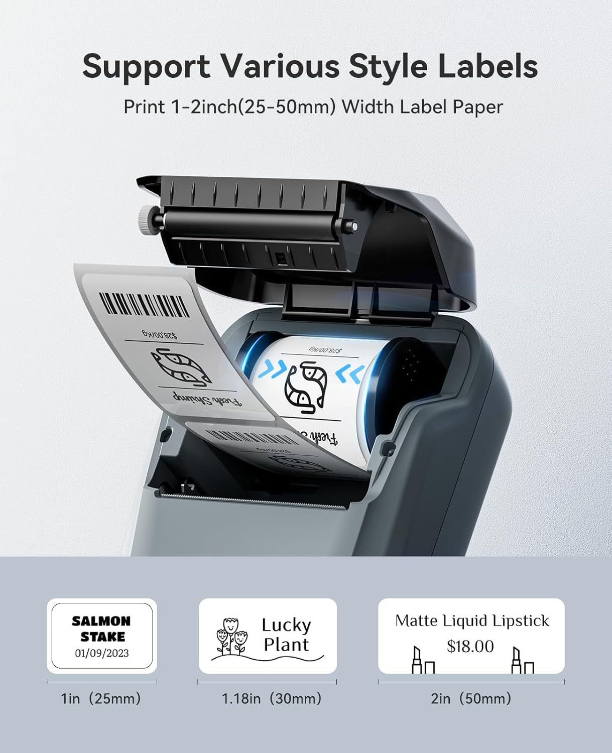 NIIMBOT B1 Label Maker Machine with Tape, Thermal Label Printer Easy to Use for Office, Home, Business, 2 Inch Label Maker with 2'' x1.18'' Labels-230pcs/Roll - Image 2