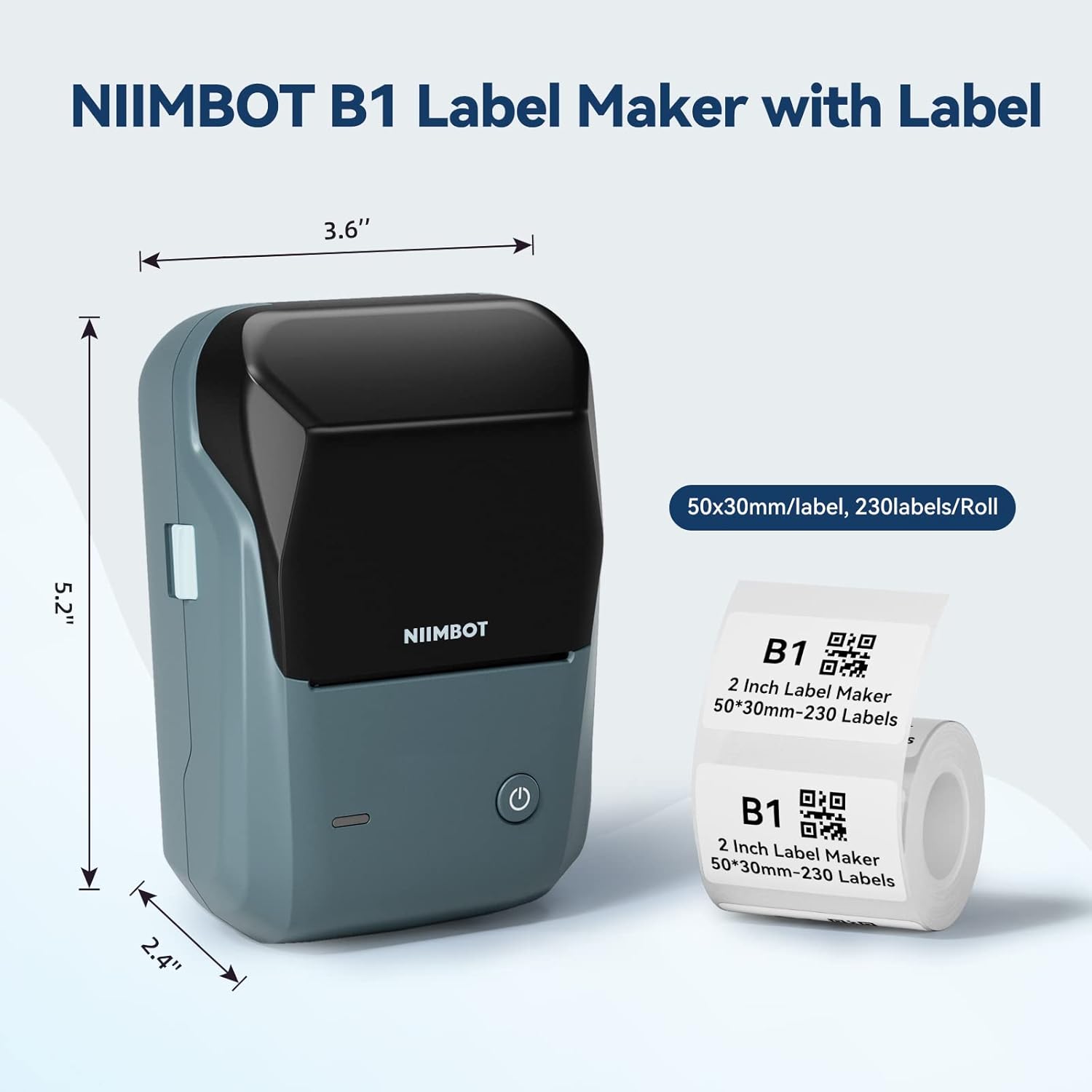 NIIMBOT B1 Label Maker Machine with Tape, Thermal Label Printer Easy to Use for Office, Home, Business, 2 Inch Label Maker with 2'' x1.18'' Labels-230pcs/Roll - Image 9