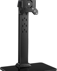 Perlegear Monitor Stand, Freestanding Monitor Mount for 13-34 inch Screens with 360 Degree Rotation, 5 Height Settings, Adjustable Monitor Desk Riser with Swivel and Tilt, Max VESA 100x100mm, PGTVS29