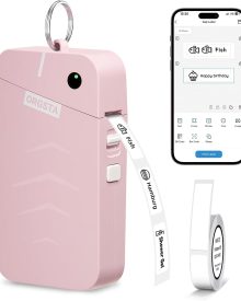 S001 Label Maker Machine with Tape, Portable Bluetooth Label Maker for Home and Office Organization, Thermal Label Printer Mini Label Maker with Multiple Templates, Pink