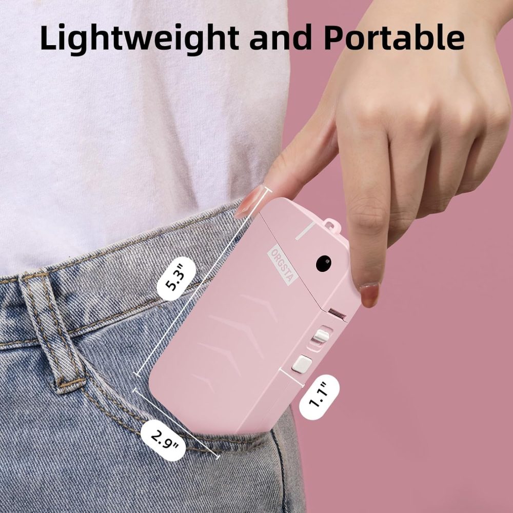 S001 Label Maker Machine with Tape, Portable Bluetooth Label Maker for Home and Office Organization, Thermal Label Printer Mini Label Maker with Multiple Templates, Pink - Image 4