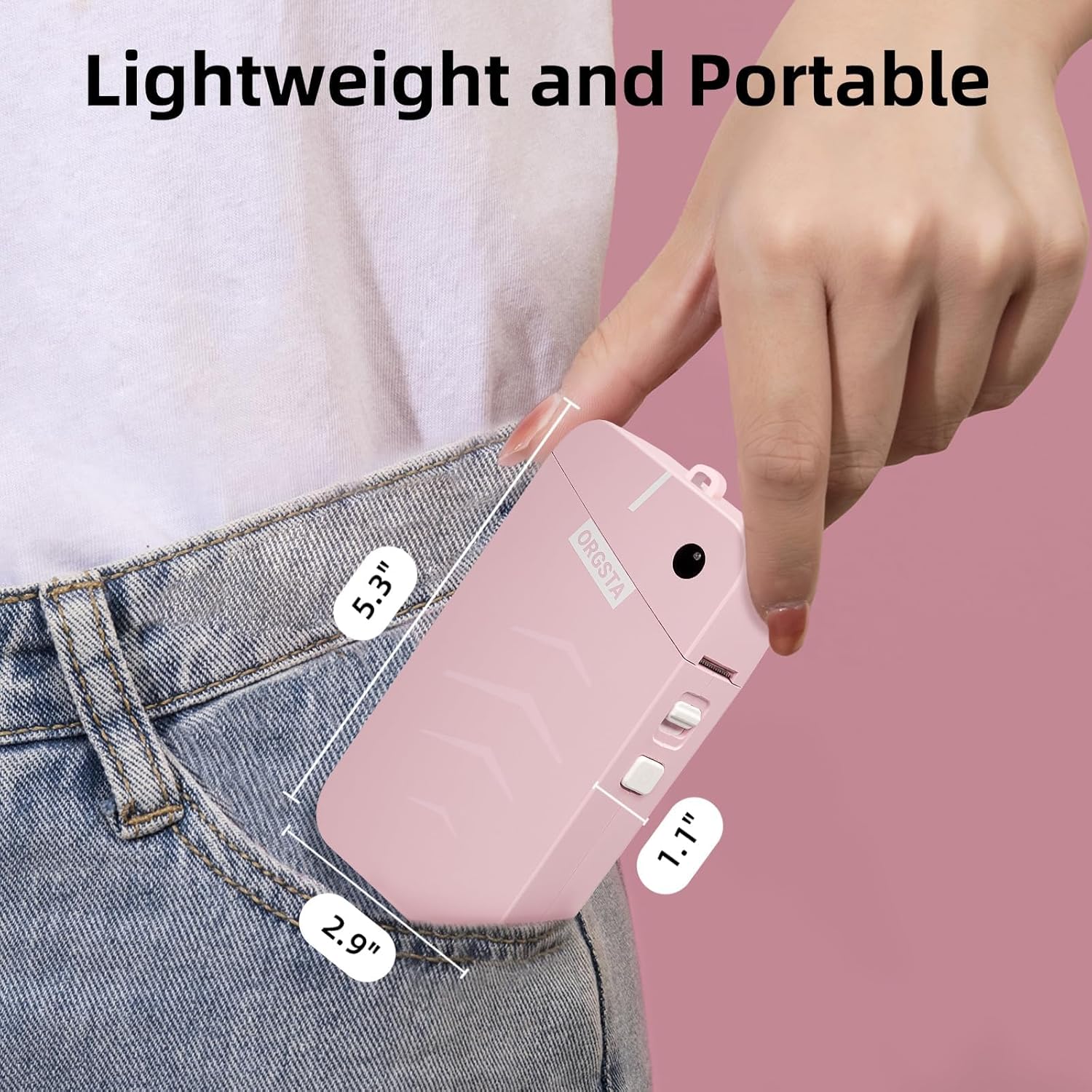 S001 Label Maker Machine with Tape, Portable Bluetooth Label Maker for Home and Office Organization, Thermal Label Printer Mini Label Maker with Multiple Templates, Pink - Image 4