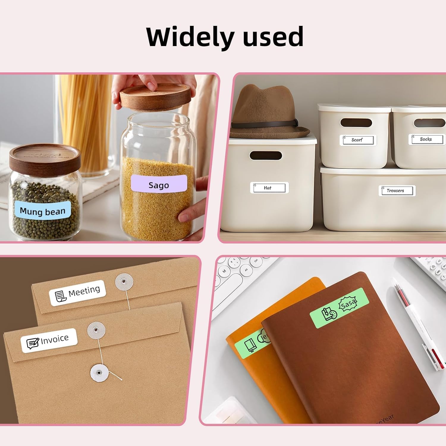 S001 Label Maker Machine with Tape, Portable Bluetooth Label Maker for Home and Office Organization, Thermal Label Printer Mini Label Maker with Multiple Templates, Pink - Image 8