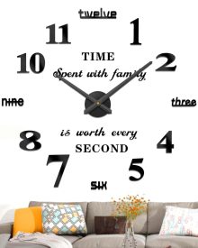VANGOLD Large DIY Wall Clock Modern 3D Wall Clock with Mirror Numbers Stickers for Living Room Office Decorations Gift