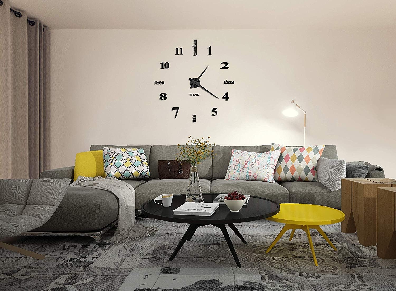 VANGOLD Large DIY Wall Clock Modern 3D Wall Clock with Mirror Numbers Stickers for Living Room Office Decorations Gift - Image 2