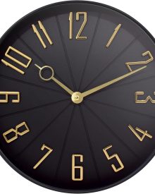 Westclox 12" Modern Dial with Raised Numbers Wall Clock for Living Room, Home Office and Bedroom (Black)