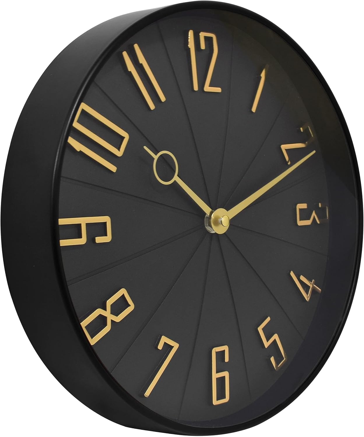 Westclox 12" Modern Dial with Raised Numbers Wall Clock for Living Room, Home Office and Bedroom (Black) - Image 3