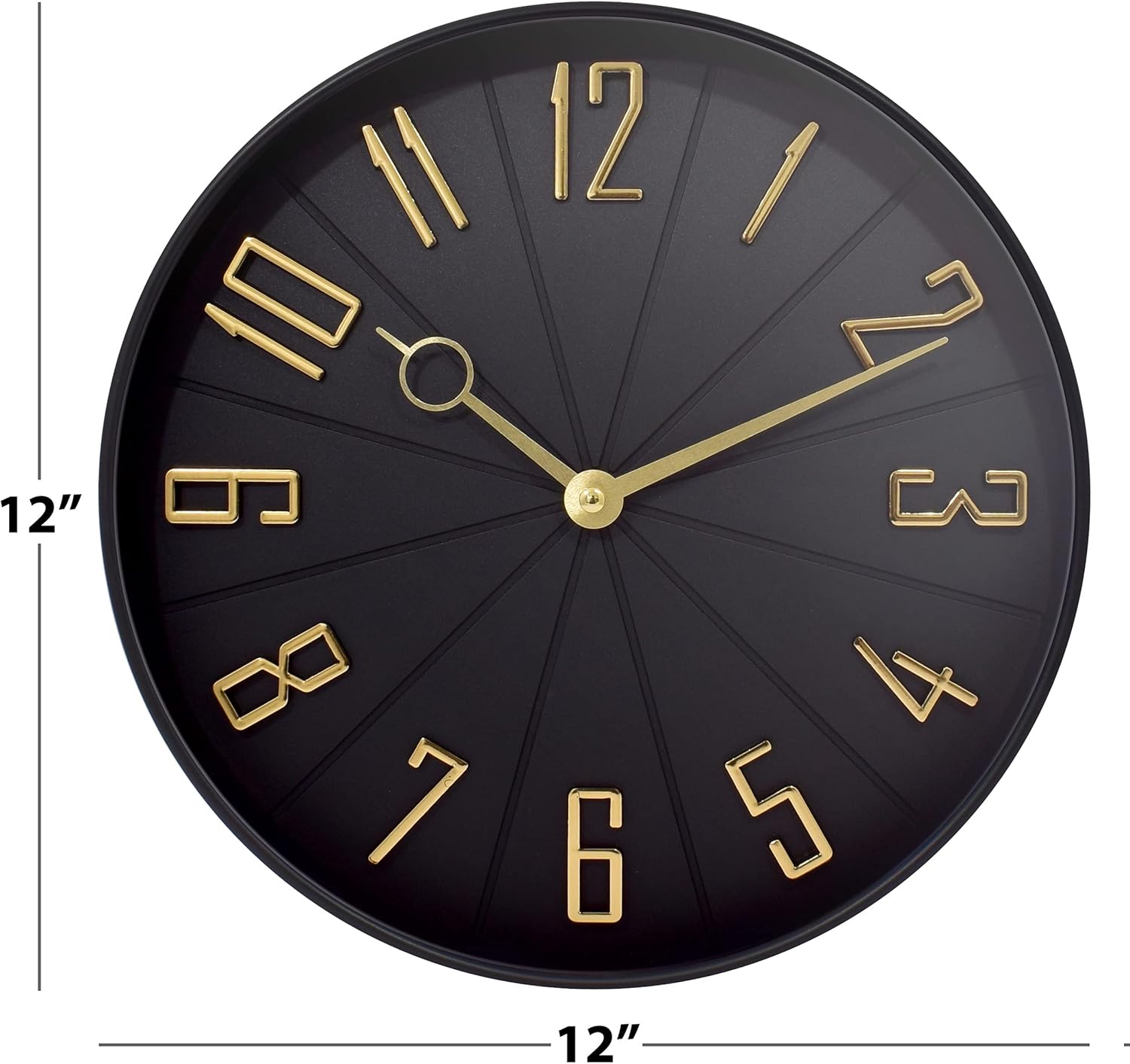 Westclox 12" Modern Dial with Raised Numbers Wall Clock for Living Room, Home Office and Bedroom (Black) - Image 4