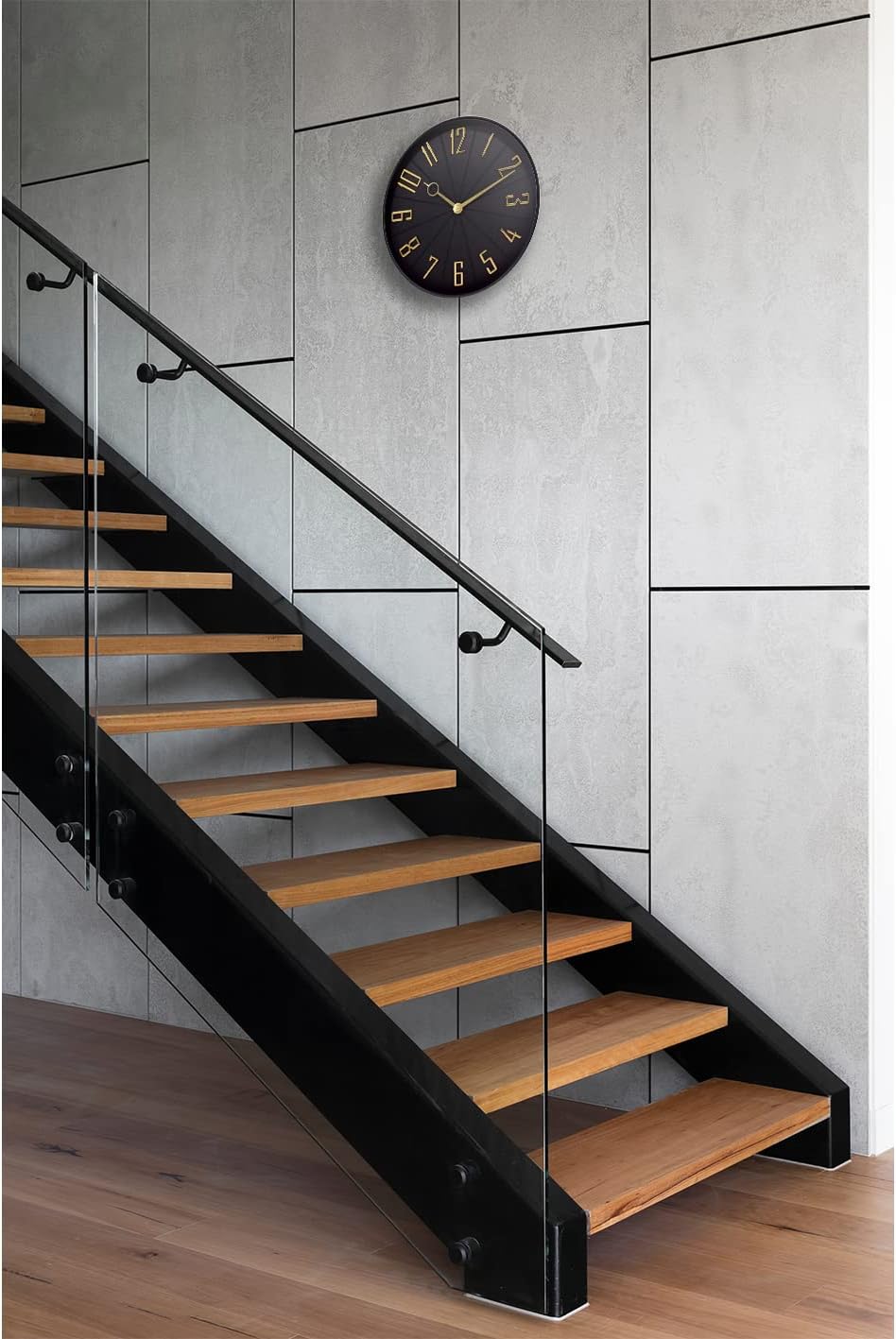 Westclox 12" Modern Dial with Raised Numbers Wall Clock for Living Room, Home Office and Bedroom (Black) - Image 5